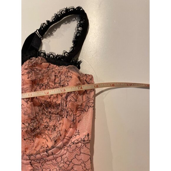 Pink Lace Bustier Size14 Black Floral Sheer Sexy Coquette Balletcore Baddie - Picture 5 of 6